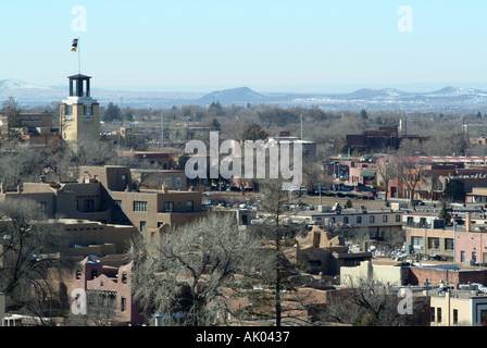 Blick auf die Stadt von Santa Fe aus Kreuz der Märtyrer new mexico Usa Nordamerika Stockfoto