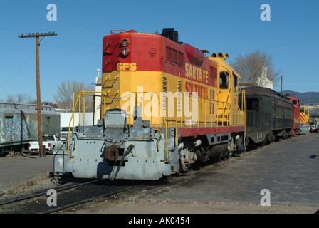 Eisenbahn-Diesellok Santa Fe New Mexico USA Amerika USA Stockfoto