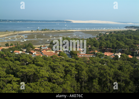 Frankreich das Becken von Arcachon und die Düne von Pyla vom Cap Ferret Leuchtturm Stockfoto