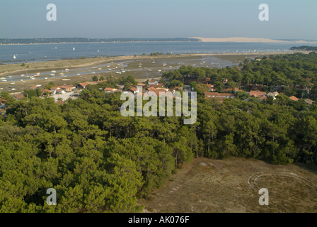 Frankreich das Becken von Arcachon und die Düne von Pyla vom Cap Ferret Leuchtturm Stockfoto