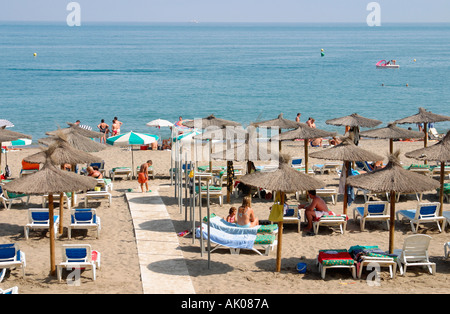 Torremolinos Costa del Sol Spanien Bajondillo Strand Stockfoto