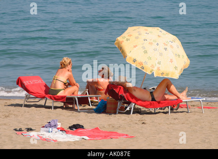 Torremolinos Costa del Sol Spanien Bajondillo Strand Stockfoto