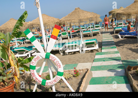 Torremolinos Costa del Sol Spanien Playamar Strand Stockfoto