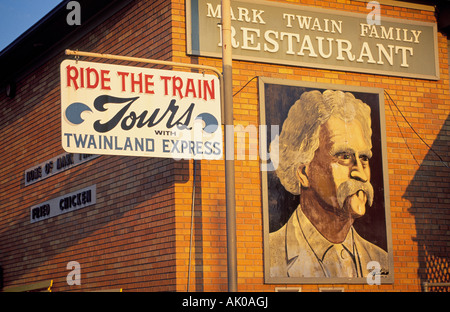 Das Mark Twain FAmily Restaurant in der kleinen Stadt von Hannibal Haus von Mark Twain oder Samuel Clemens Stockfoto