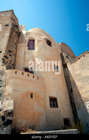 Markante Architektur Casteli Emporio Santorini Griechenland Stockfoto