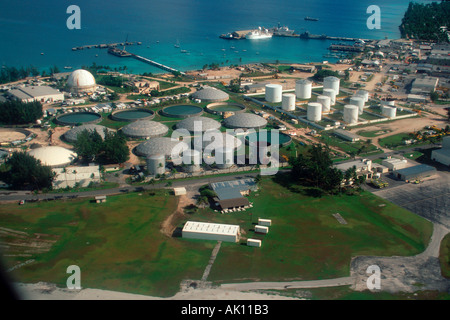Luftaufnahme der Militärbasis in Kwajalein Insel Marshall-Inseln Nord-Pazifik Stockfoto