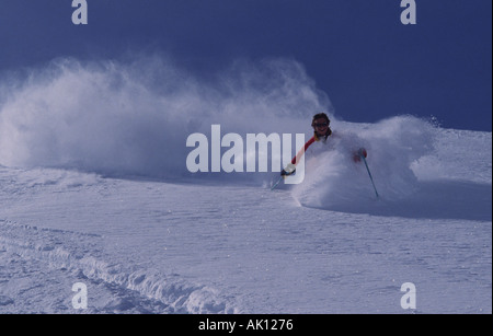 Archiv Foto eines Skifahrers ca. ca. 1988. Stockfoto