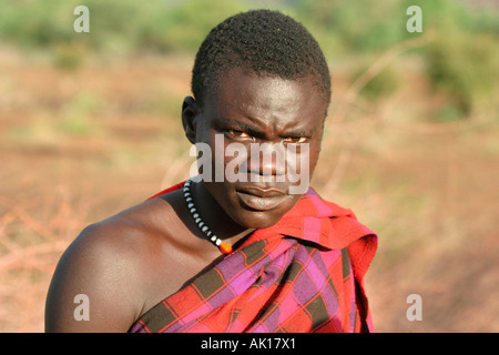 Toposa Mann / Nyanyagachor Stockfoto