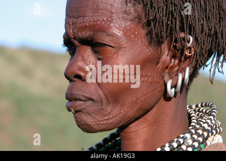 Toposa Frau / Nyanyagachor Stockfoto