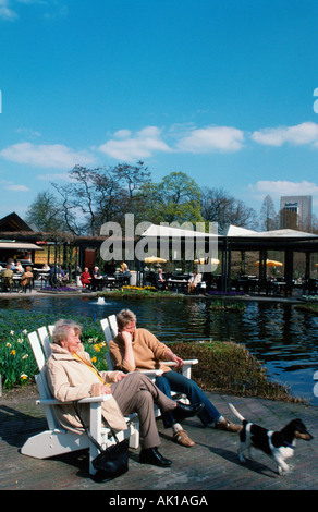 Cafe / Park "Planten un Blomen" / Cafeteria Stockfoto