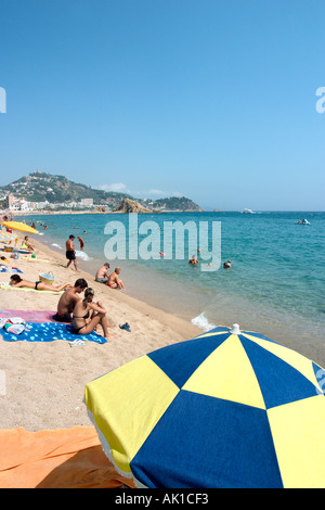 Hauptstrand in Blanes, Costa Brava, Spanien Stockfoto