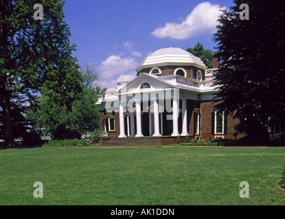 Das Haupthaus in Monticello Haus von Thomas Jefferson, dritter Präsident der Vereinigten Staaten Stockfoto