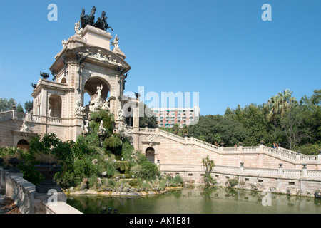 Cascada von Josep Fontsere und Antoni Gaudi im Parc De La Ciutadella, Barcelona, Katalonien, Spanien Stockfoto