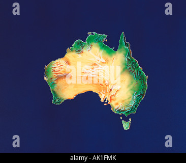 Bildmaterial. Reliefkarte von Australien. Stockfoto