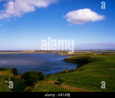 Co Mayo, Killala Bay und Bartragh Insel von Moyne Abbey, Irland Stockfoto