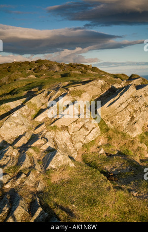 Blick entlang dem Grat in Richtung der trigonometrischen Punkt auf dem Gipfel des Zuckerhuts in den Brecon Beacons Stockfoto