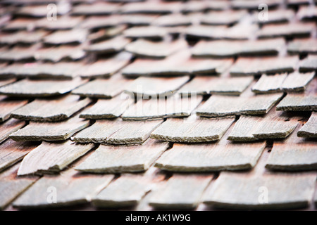 Detail der Holzschindeln Stockfoto