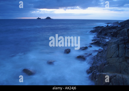 Die Brisons aus dem Kinderbett Valley bei Sonnenuntergang Cornwall Stockfoto