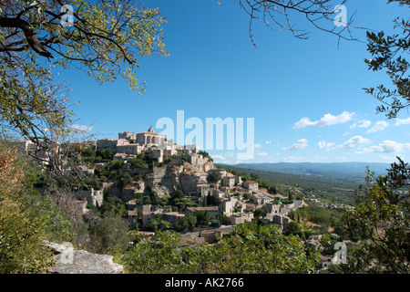Der Berg Dorf von Gordes, Vaucluse, Provence, Frankreich Stockfoto
