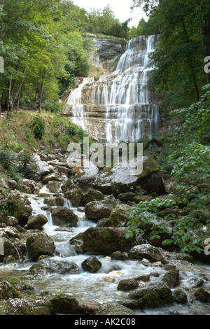 Eventail Wasserfälle, Kaskaden du Herisson, Region des Lacs, Jura, Frankreich Stockfoto