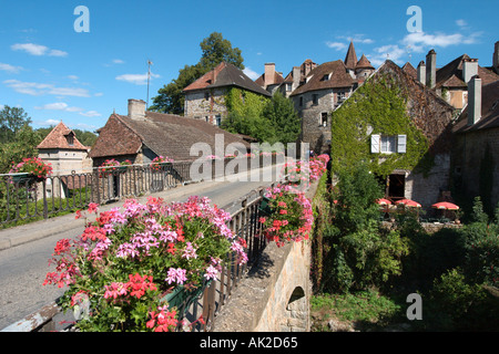 Brücke über den Fluss Dordogne, Carennac, Dordogne, Frankreich Stockfoto