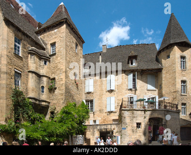 Place du Marche Aux Ojes, Old Town, Sarlat, Perigord Noir, Dordogne, Frankreich Stockfoto