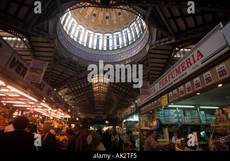 Gesamtansicht, Mercado Municipal kommunalen Markt Mercado Central zentrale Markt Valencia, Spanien Stockfoto