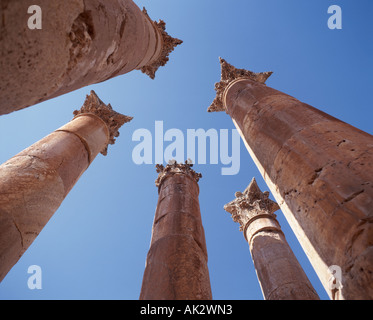 Tempels Säulen, Tempel der Artemis, Irbid, Jerash, Jordanien Stockfoto