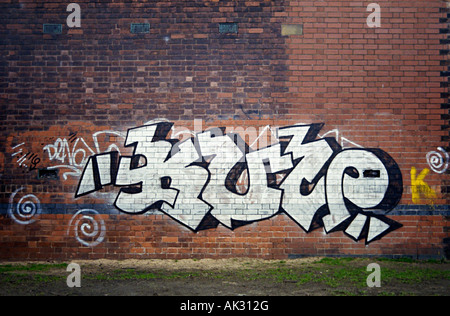 einige Graffiti tagging in Clifton Nottingham auch bekannt als Kennzeichnung Stockfoto