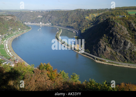 Legendäre Loreley-Felsen, Rheintal, Deutschland Stockfoto