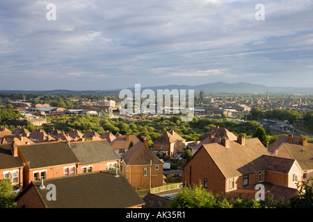 Ein Blick von Worcester bei Sonnenuntergang Stockfoto