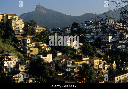 Blick vom Stadtteil Santa Teresa nach Corcovado Rio de Janeiro Brasilien Stockfoto