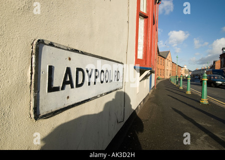 Ladypool Verkehrszeichen in Birmingham nach Hause der Curry Mile in den West midlands Stockfoto