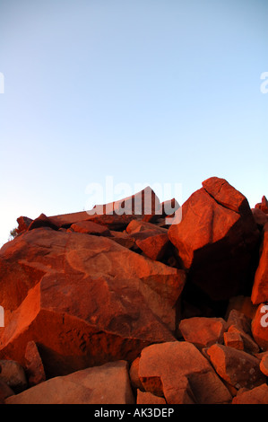 Geheimnisvolle Figuren, darunter Schildkröten geätzt in Stein an der alten Aborigines-Kunst-Site bei tiefe Schlucht, Burrup-Halbinsel Stockfoto