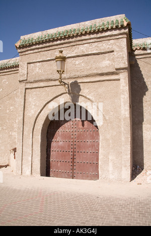 Marokkanische Gateway in der Nähe von Ben Youssef Medersa, Marrakesch, Marokko. Stockfoto