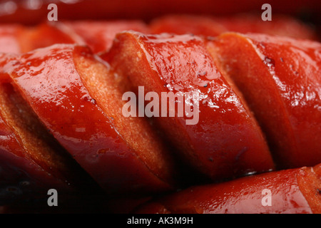 Die geröstete Wurst die Fast Food Bilder Bilder Bilder Fotos große hohe Auflösung Nahaufnahme oben von oben horizontal in den USA Hi-res Stockfoto