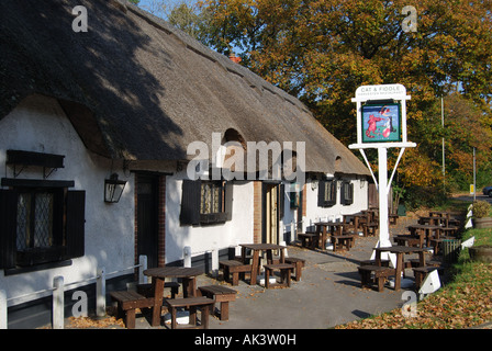 "Katze und Geige" Pub, Hinton Admiral, Hinton, Hampshire, England, Vereinigtes Königreich Stockfoto