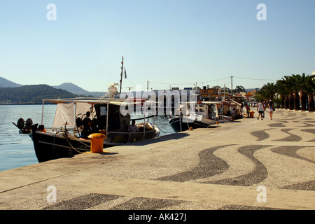 Kefalonia. Fischerboote in argostoli Hafen griechische ionische Insel. Europa. Stockfoto