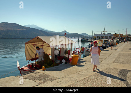 Kefalonia. Fischerboote in argostoli Hafen griechische ionische Insel. Europa. Stockfoto