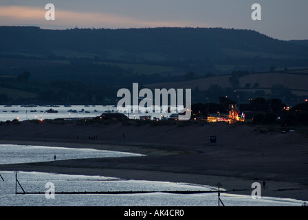 Abenddämmerung in Exmouth, Devon, UK Stockfoto