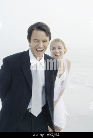 Szene aus Hochzeit am Strand Stockfoto
