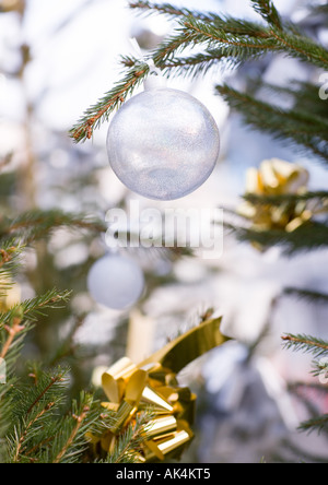 Weihnachtsschmuck Baum, Nahaufnahme Stockfoto
