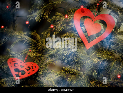 Weihnachtsschmuck Baum, Nahaufnahme Stockfoto
