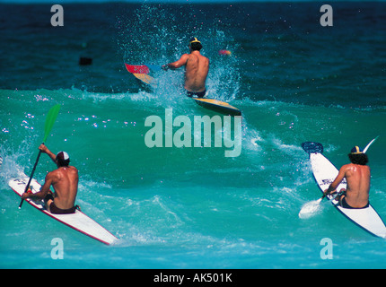 Australien. New South Wales. Sydney. Surf Life Rettung Championships. Surf-Ski-Rennen. Stockfoto