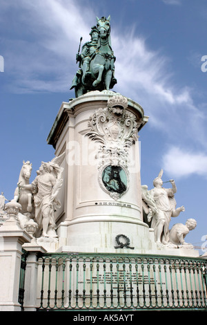 Statue von König José I Praco Comercio Lissabon Portugal Stockfoto