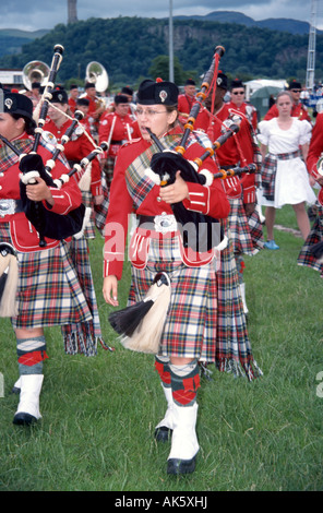 Band spielt auf einer Veranstaltung der Highland Games in Stirling Stockfoto