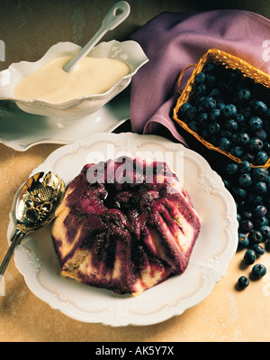 Still-Leben, Essen, Dessert, Heidelbeer-Sommer-Pudding, Stockfoto