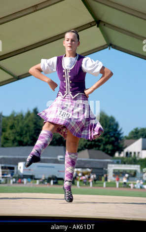 Scottish Highland Dancing bei der Cowal Versammlung, Dunoon, Schottland Stockfoto