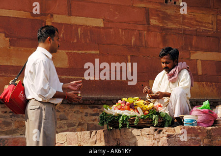 Obst-Verkäufer, Fatehpur Sikri Stockfoto