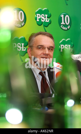 Waldemar Pawlak - ehemalige polnische Ministerpräsident - Polskie Stronnictwo Bauernpartei Partei (Bauernpartei) Stockfoto